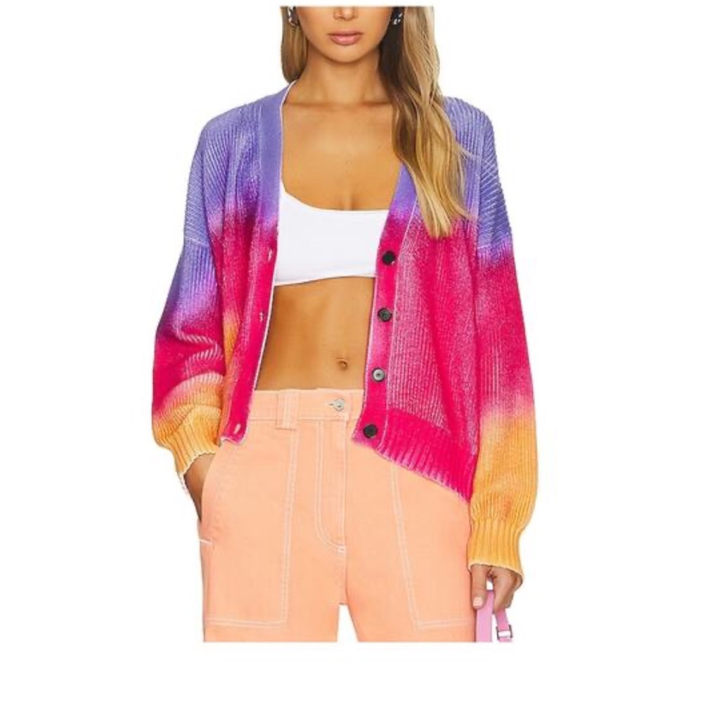 MSGM tie-dye knit cardigan